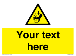 Custom warning hand crushing between press brake tool